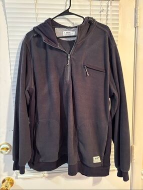 Jetty Men's Dark Charcoal Quarter-Zip Hooded Pullover